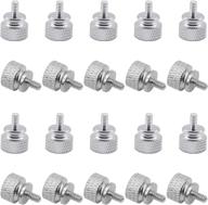 💻 powlankou 20 pieces 6#-32 computer case screws: silver anodized aluminum thumbscrews for easy installation logo