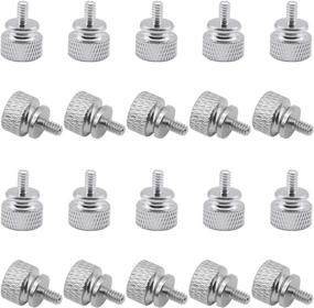 img 4 attached to 💻 Powlankou 20 Pieces 6#-32 Computer Case Screws: Silver Anodized Aluminum Thumbscrews for Easy Installation
