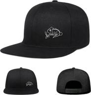 🧢 stylish negi snapback hats: men's black flat bill trucker fitted baseball cap - adjustable & trendy logo