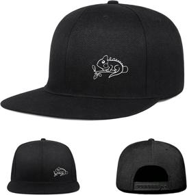 img 4 attached to 🧢 Stylish Negi Snapback Hats: Men's Black Flat Bill Trucker Fitted Baseball Cap - Adjustable & Trendy