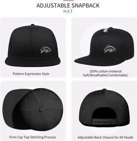 img 3 attached to 🧢 Stylish Negi Snapback Hats: Men's Black Flat Bill Trucker Fitted Baseball Cap - Adjustable & Trendy