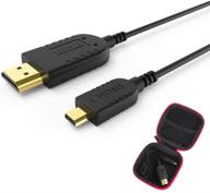 ультратонкий гибкий микро hdmi кабель на hdmi 3ft: идеально подходит для кардана, камеры gopro hero 7 black, камеры canon, стабилизатора | самый тонкий гипер-тонкий микро hdmi кабель в мире - поддерживает 4k@60гц, 3d, ethernet, arc. логотип