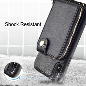 img 1 attached to ZVE Wallet Case for iPhone XR - Leather Handbag Wallet Case with Card Slots, 📱 Wrist Strap and Adjustable Crossbody Strap - Protective Cover for iPhone XR (6.1 inch) - Black