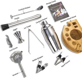 img 3 attached to DEKINMAX 12-Piece Stainless Steel Bar Set Bartender Kit - Includes Cocktail Shaker, Martini Shaker, Jigger, Strainer, Mixer Spoon, Tongs, Bottle Opener, Liquor Pourer, and Bottle Stopper