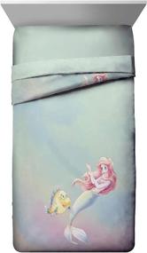 img 3 attached to 🧜 Disney The Little Mermaid Rainbow Comforter & Pillowcase Set - Queen Size, Super Soft Kids Reversible Bedding with Ariel, Fade Resistant Polyester Microfiber Fill (Official Disney Product)