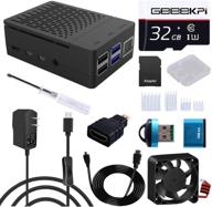 🔥 geeekpi raspberry pi 4 case with fan, 5v 3a power supply, heatsinks, 32gb preloaded sd card (noobs), usb card reader, micro hdmi cable, hdmi adapter – ideal for raspberry pi 4 model b (rpi board not included) logo