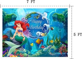 img 3 attached to 🧜 Under The Sea Mermaid Princess Backdrop - 7x5ft, Photography Background for Girls Birthday Party Decoration Supplies Featuring Ariel Mermaid
