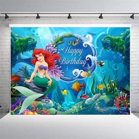 img 2 attached to 🧜 Under The Sea Mermaid Princess Backdrop - 7x5ft, Photography Background for Girls Birthday Party Decoration Supplies Featuring Ariel Mermaid