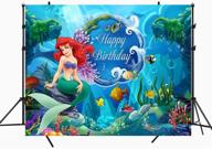 🧜 under the sea mermaid princess backdrop - 7x5ft, photography background for girls birthday party decoration supplies featuring ariel mermaid logo