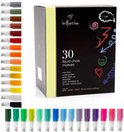 🖍️ brilliant bee liquid chalk marker set - 30 pack multi color - dual tip design: chisel and round logo