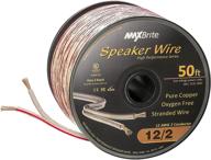 🔊 power up your audio system with 12 gauge high performance speaker wire - oxygen free pure copper | ul listed class 2 (50 feet spool) logo