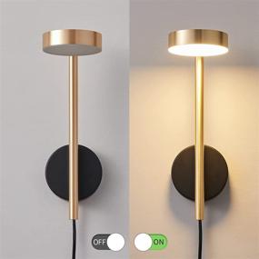 img 3 attached to 🛋️ Stylish Gold Adjustable LED Wall Lamp for Bedroom and Living Room with ON/Off Switch - Modern Plug in Sconce for Reading and Ambiance - 6W 3000K Lighting Option