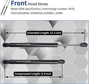 img 2 attached to 🔧 OTUAYAUTO Front Hood Shock Struts, 4478 SG404016 Hood Lift Support Replacement for Ford Expedition 1997-2006, F150 F250 1997-2004 - Pack of 2