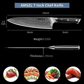 img 2 attached to AMSZL Damascus Stainless Professional Ergonomic Kitchen & Dining