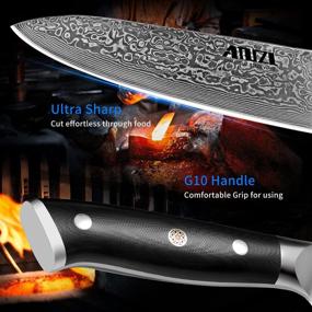 img 1 attached to AMSZL Damascus Stainless Professional Ergonomic Kitchen & Dining
