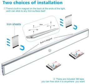 img 3 attached to 🔦 Rechargeable Motion Sensor Cabinet Lights - Wireless Closet Light Bar, 15.7in/40cm Warm White Under Cupboard Lights with Auto On/Off - Portable and Energy Efficient Lighting Solution