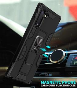 img 2 attached to 📱 Samsung Galaxy Note 10 Case: Military Grade Shockproof with Kickstand Stand, Magnetic Car Mount, Heavy Duty Protection - Black