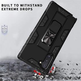 img 1 attached to 📱 Samsung Galaxy Note 10 Case: Military Grade Shockproof with Kickstand Stand, Magnetic Car Mount, Heavy Duty Protection - Black