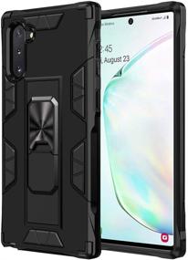 img 4 attached to 📱 Samsung Galaxy Note 10 Case: Military Grade Shockproof with Kickstand Stand, Magnetic Car Mount, Heavy Duty Protection - Black