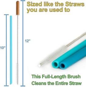 img 3 attached to 🥤 Strawman's Straws Regular Size Silicone Straws with Bamboo Cleaning Brush - Easy Cleaning and Convenient Storage in a Cute Straw Pouch