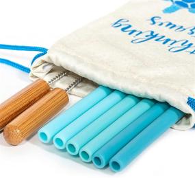 img 4 attached to 🥤 Strawman's Straws Regular Size Silicone Straws with Bamboo Cleaning Brush - Easy Cleaning and Convenient Storage in a Cute Straw Pouch