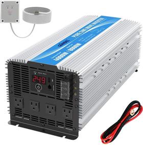 img 4 attached to Инвертор напряжения чистого синусоидального типа GIANDEL 4000W 24V | Прочный инвертор DC24V на переменный ток AC120V | 4 розетки переменного тока, пульт дистанционного управления, USB 2.4A и светодиодный дисплей.