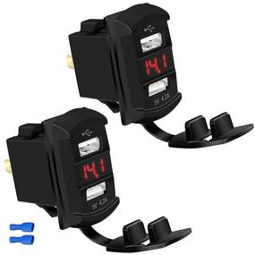 img 4 attached to DaierTek USB Rocker Switch: Waterproof Car Charger with LED Voltmeter & Dual USB Adapter - Ideal for Rocker Marine Panel, Boat, RV, Vehicle