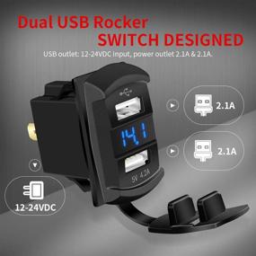 img 3 attached to DaierTek USB Rocker Switch: Waterproof Car Charger with LED Voltmeter & Dual USB Adapter - Ideal for Rocker Marine Panel, Boat, RV, Vehicle