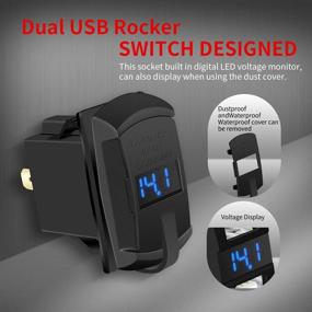 img 1 attached to DaierTek USB Rocker Switch: Waterproof Car Charger with LED Voltmeter & Dual USB Adapter - Ideal for Rocker Marine Panel, Boat, RV, Vehicle