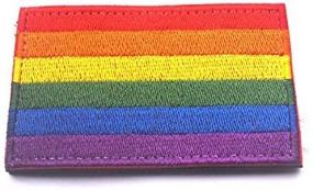 img 3 attached to 🏳️ LGBT Pride Rainbow Flag Patch - Gay Rights Embroidered Emblem with Hook and Loop - El Arco Iris Bandera