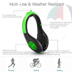 img 2 attached to 🏃 SLDHR LED Shoes Clip Lights - USB Charging for Night Running Gear: Color Changing RGB Strobe & Steady Color Flash Modes! Safety Clip Lights for Running, Jogging, Walking, Biking (One Pair)