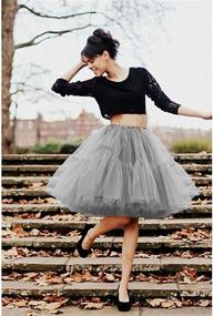 img 1 attached to 👗 Darkgray FOLOBE Layered Princess Petticoat for Women's Clothing