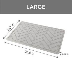 img 1 attached to 🛀 KO2Y Diatomaceous Earth Bath Mat - Premium Herringbone Design, Non-Slip & Absorbent, Dark Gray - Includes Anti-Slip Mat, Sandpaper - 23.6x15.7 inch