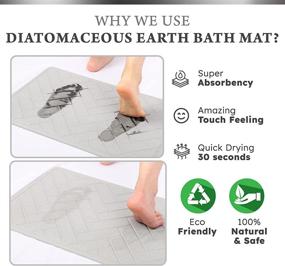 img 3 attached to 🛀 KO2Y Diatomaceous Earth Bath Mat - Premium Herringbone Design, Non-Slip & Absorbent, Dark Gray - Includes Anti-Slip Mat, Sandpaper - 23.6x15.7 inch
