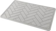🛀 ko2y diatomaceous earth bath mat - premium herringbone design, non-slip & absorbent, dark gray - includes anti-slip mat, sandpaper - 23.6x15.7 inch logo
