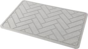 img 4 attached to 🛀 KO2Y Diatomaceous Earth Bath Mat - Premium Herringbone Design, Non-Slip & Absorbent, Dark Gray - Includes Anti-Slip Mat, Sandpaper - 23.6x15.7 inch