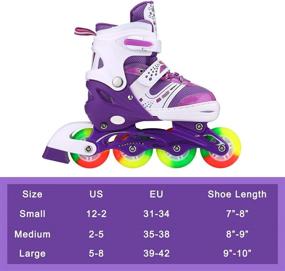 img 2 attached to 🛼 JIFAR Youth Children's Inline Skates with Light Up Wheels for Girls and Boys - Adjustable Indoor & Outdoor Ice Skating Equipment