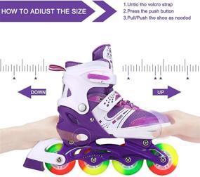 img 1 attached to 🛼 JIFAR Youth Children's Inline Skates with Light Up Wheels for Girls and Boys - Adjustable Indoor & Outdoor Ice Skating Equipment