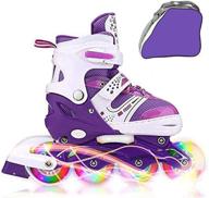 🛼 jifar youth children's inline skates with light up wheels for girls and boys - adjustable indoor & outdoor ice skating equipment логотип