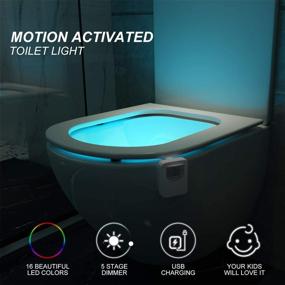 img 1 attached to Chunace 2 Pack Rechargeable Toilet Night Lights - 16 Color Changing LED Bowl Nightlights with Motion Sensor. Perfect Fun Novelty Gadget for Him, Guy, Men, Boys, Toddlers, Moms, Brothers!