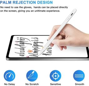 img 2 attached to 🖊️ White Stylus Pen for Apple iPad with Palm Rejection - LezGo Touch Pencil for Precise Writing & Drawing - Compatible with iPad Pro 11/12.9 Inch, iPad 6th/7th Gen, iPad Mini 5th Gen, iPad Air 3rd Gen