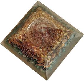 img 1 attached to 🌈 Experience Abundance with Opulent Crystals' Orgonite Pyramid featuring Green Aventurine, Tiger's Eye, Citrine, Clear Quartz - Energize your Crown Chakra and Enhance Healing Meditation