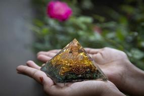 img 3 attached to 🌈 Experience Abundance with Opulent Crystals' Orgonite Pyramid featuring Green Aventurine, Tiger's Eye, Citrine, Clear Quartz - Energize your Crown Chakra and Enhance Healing Meditation