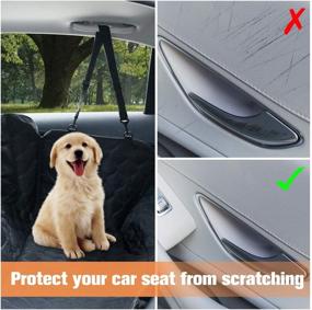 img 2 attached to 🐶 PETICON Dog Car Seat Cover – 100% Waterproof, Scratchproof Hammock for Back Seat with Mesh Window – Nonslip Back Seat Protection – Ideal for Cars, Trucks, SUVs, Jeeps