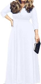 img 4 attached to POSESHE Womens V Neck Sleeve Evening Women's Clothing and Dresses