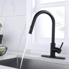 img 2 attached to SOKA Commercial Kitchen Faucet With Pull Down Sprayer RV Touch Faucet For Kitchen Sink Singel Handle Travel Trailer Matte Black Kitchen Faucet High Arc Fit For 1 &Amp