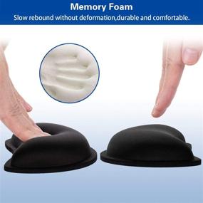 img 2 attached to 🖱️ Canjoy Mouse Wrist Rest - Premium Memory Foam Support Cushion for Gaming & Office - Ergonomic Pain Relief Hand Rest Pad (Black, Pack of 2)