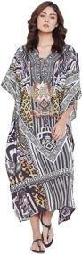 img 4 attached to 👗 Striped Women's Kaftan Kimono Swimsuit - Fashionable Ladies' Clothing