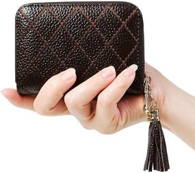 img 4 attached to Womens Blocking Holder Leather Accordion Women's Handbags & Wallets and Wallets