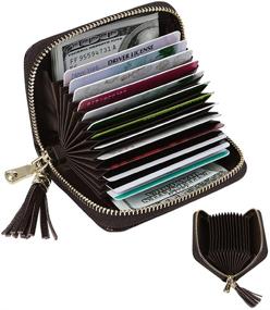 img 3 attached to Womens Blocking Holder Leather Accordion Women's Handbags & Wallets and Wallets